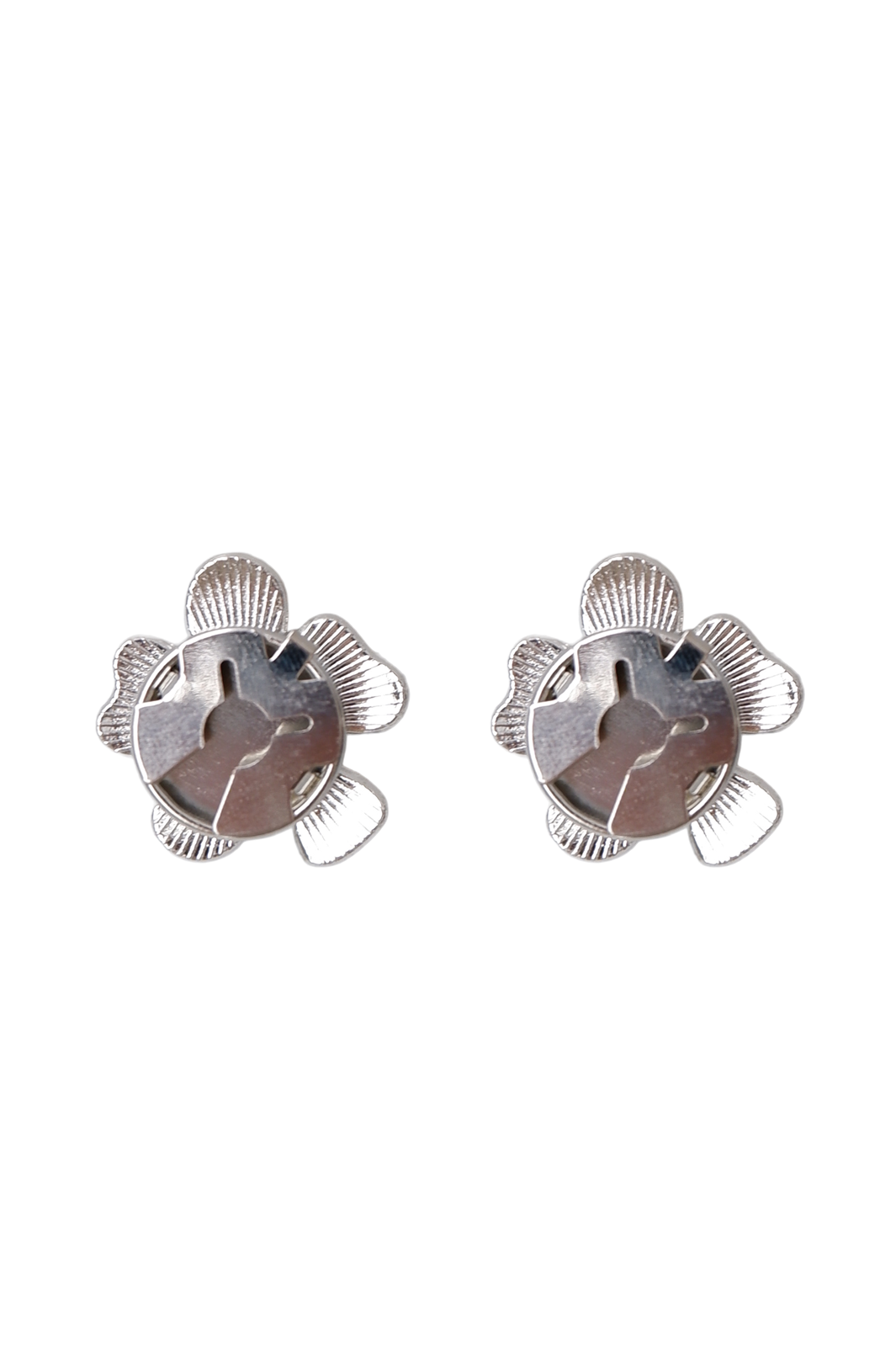 Black Colour - Bcjelline Button Covers, 2 Pcs. Set 4539 - Silver Coloured