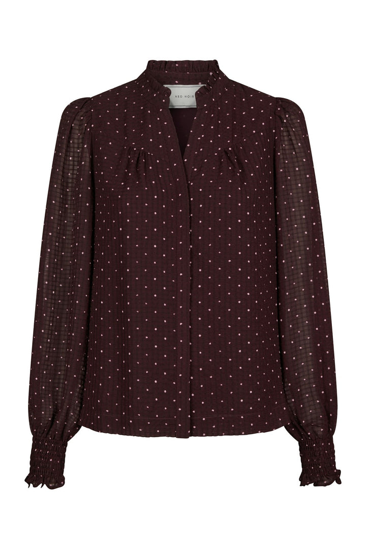 Neo Noir - Astrida Dotted Blouse 170798 - 174 - Burgundy