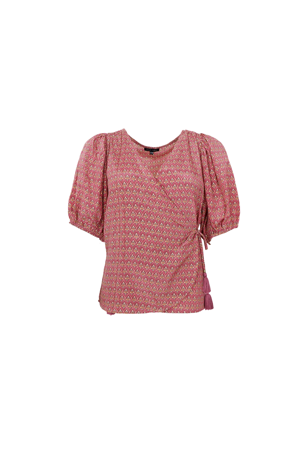 Black Colour - Bcluna Puff Sleeve Wrap Blouse 39175 - Indie Berry