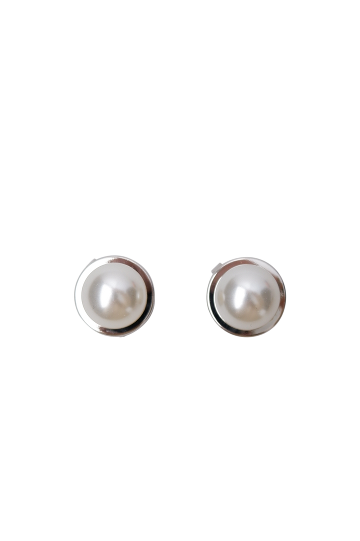 Black Colour - Bcdowny Button Covers, 2 Pcs. Set 4531 - Pearl Silver Coloured