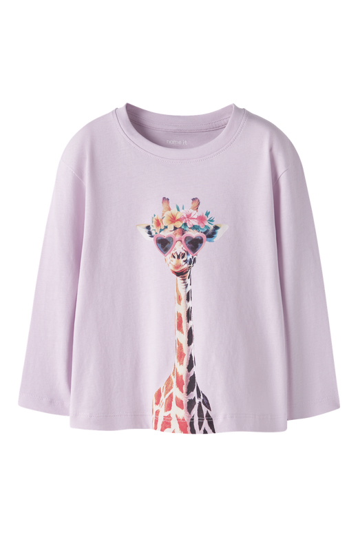 Name It - Nmfvotea Ls Nreg Top - 5003666 Lavender Fog Giraffe Sunglasses