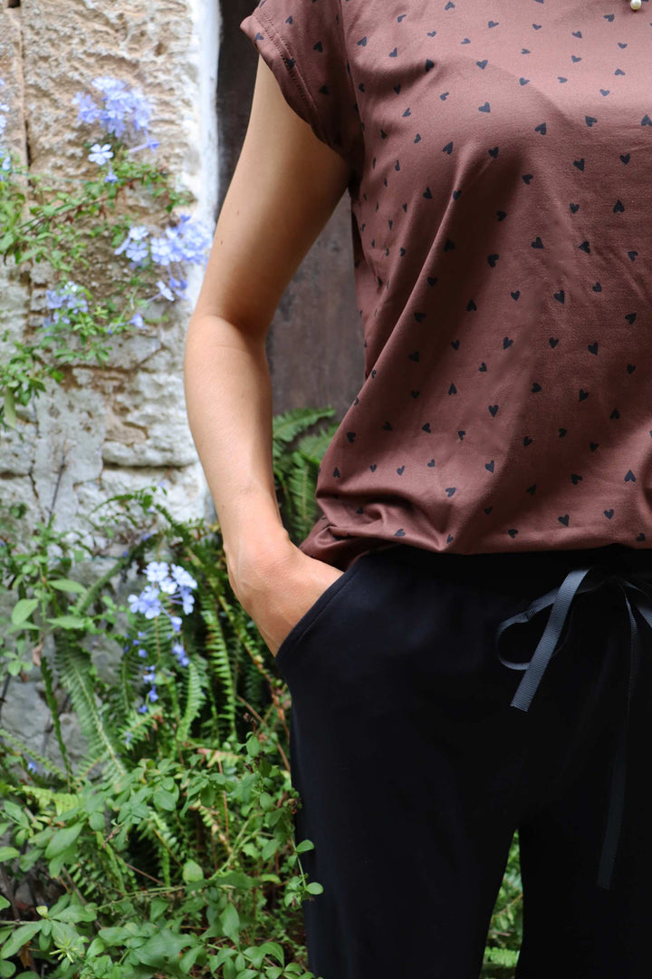 Liberte - Alma-U-Tshirt 9581 - Brown Black Heart