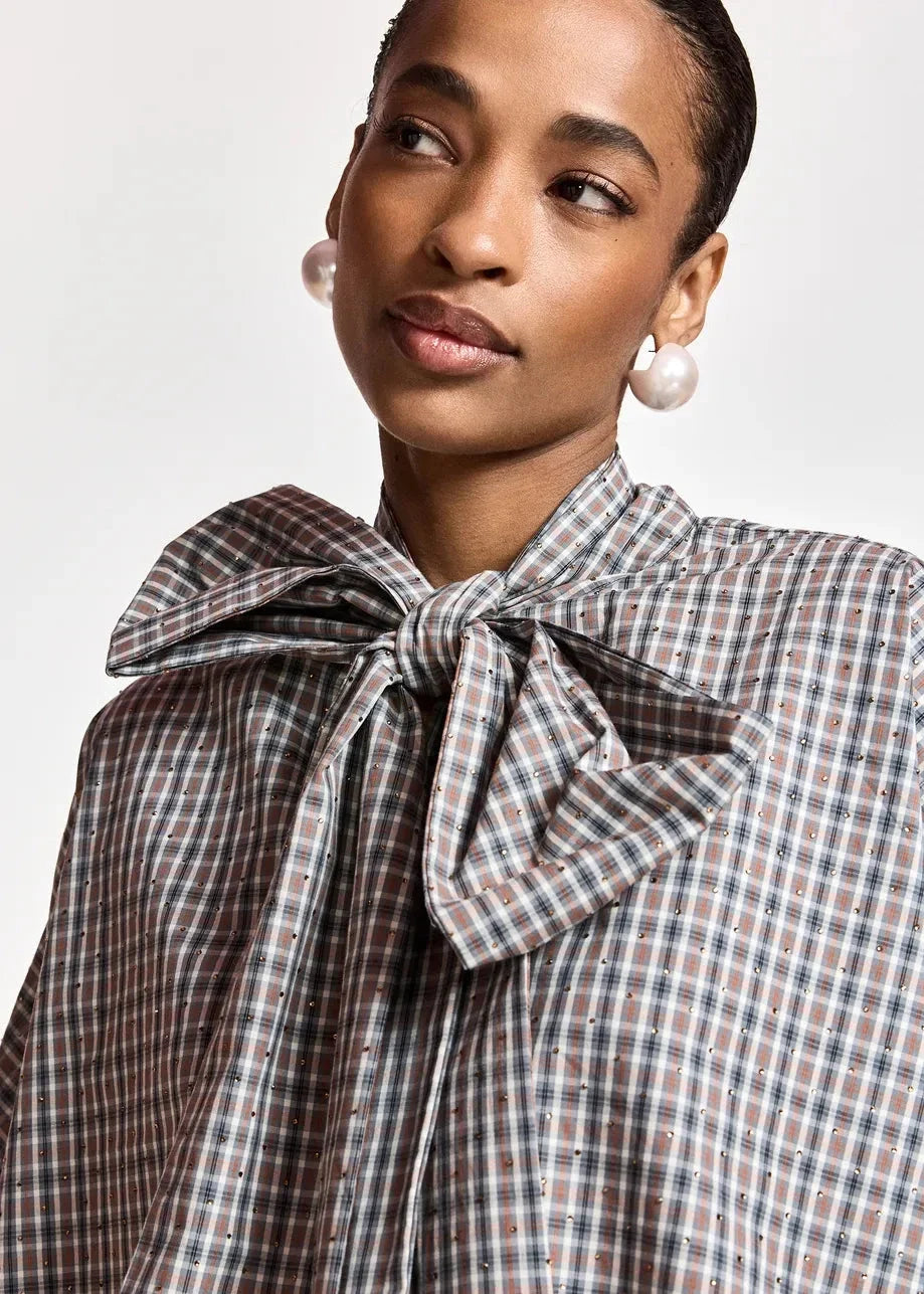 Essentiel Antwerp - Kefir Pussy Bow Tie Top - K1fs Combo1 Firestarter Bluser 