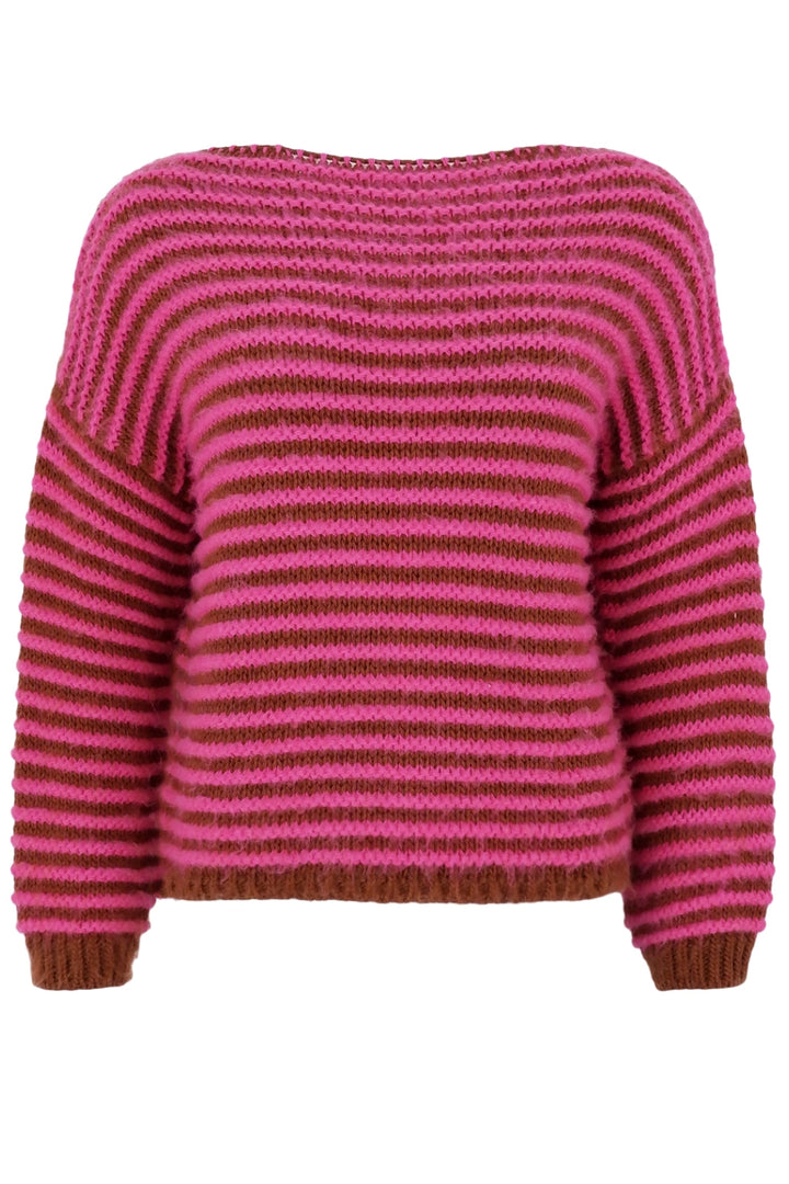 Forudbestilling - Black Colour - Bcnevada Jumper - Pink/Camel (August) Strikbluser 
