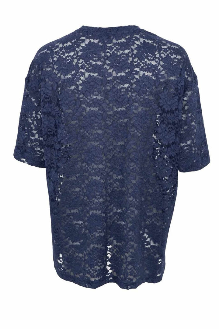 Black Colour - Bcroxie Lace Tee 40796 - Shirts - Navy