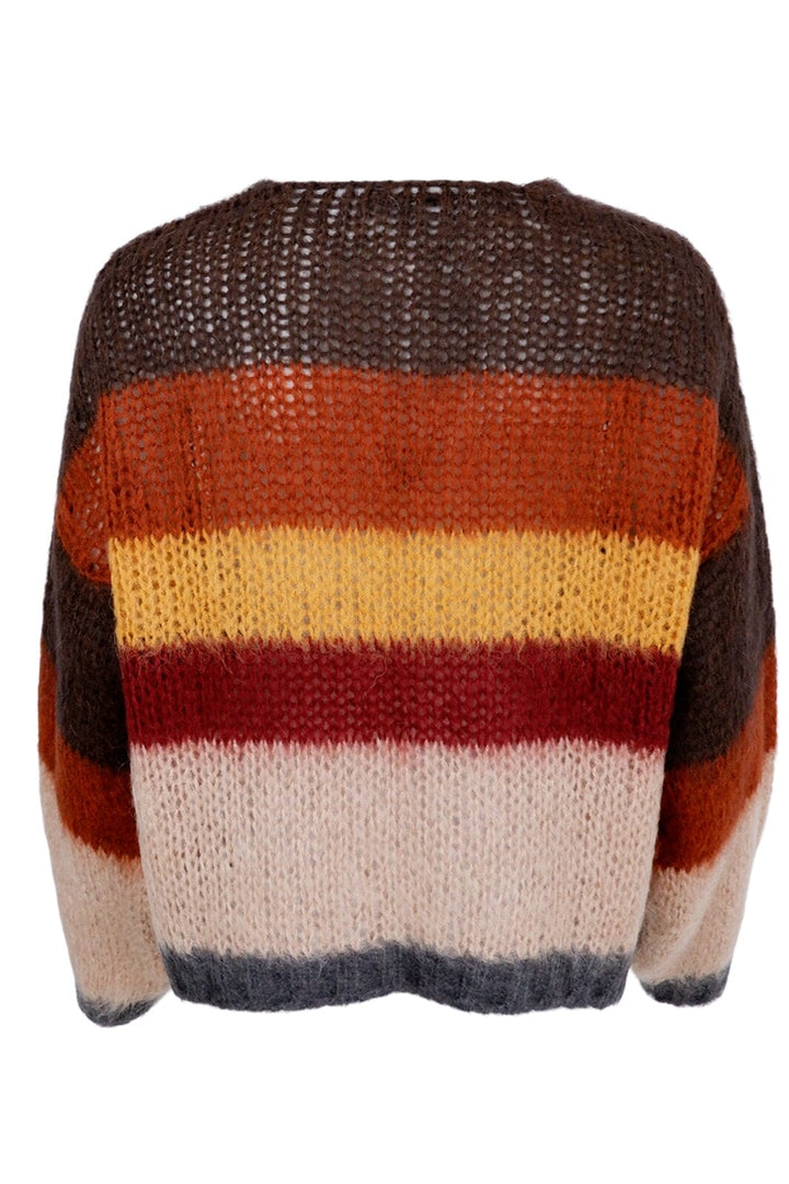 Forudbestilling - Black Colour - Bcruby Cardigan Multistriped - Coffee Multi Cardigans 
