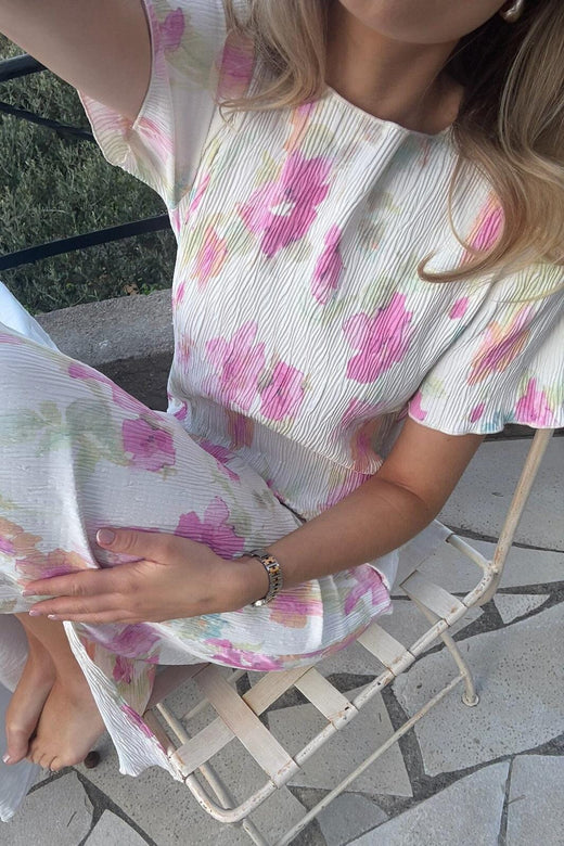 Forudbestilling - BYIC - Odaic Ss Dress A23834 - Pink Flower Blush Print Kjoler 