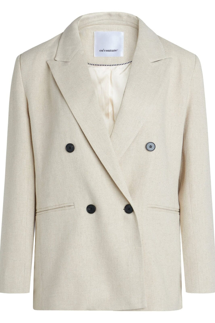 Forudbestilling - Co´couture - Linen Oversize Blazer - Bone - (April) Blazere 