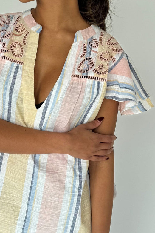 Continue - Christel Top 14912 - Yellow Stripe