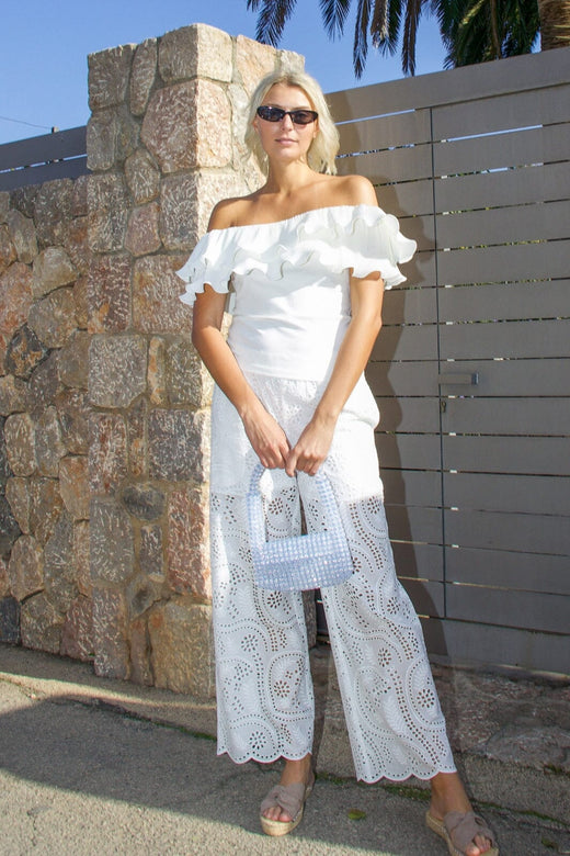 Forudbestilling - Cras - Flounce Top C424 - 1007 - 1007 Off White Toppe 