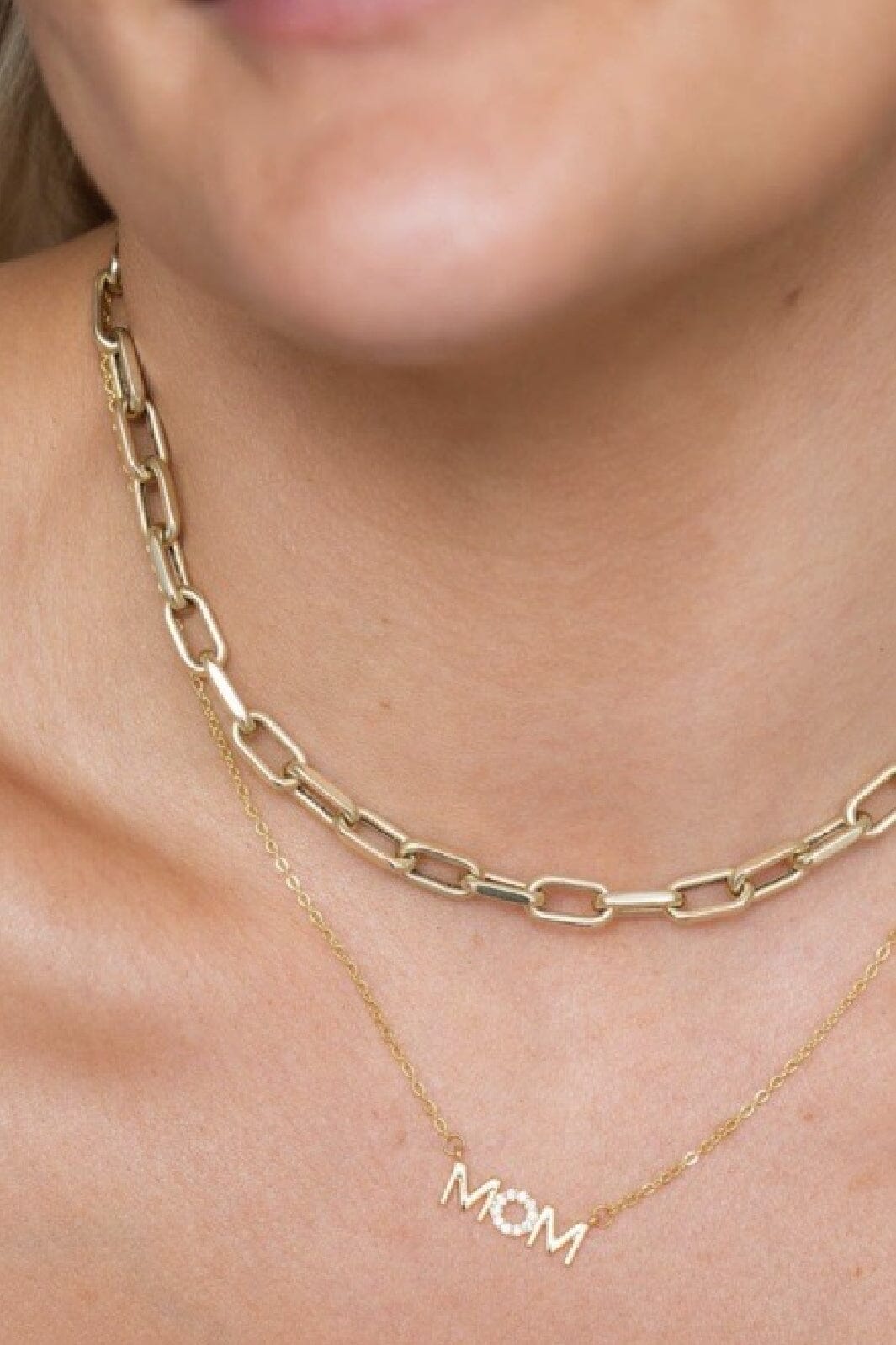 Forudbestilling - EMM Copenhagen - MOM Necklace W. Zirkonia Stone - Forgyldt (Midt Maj) Halskæder 