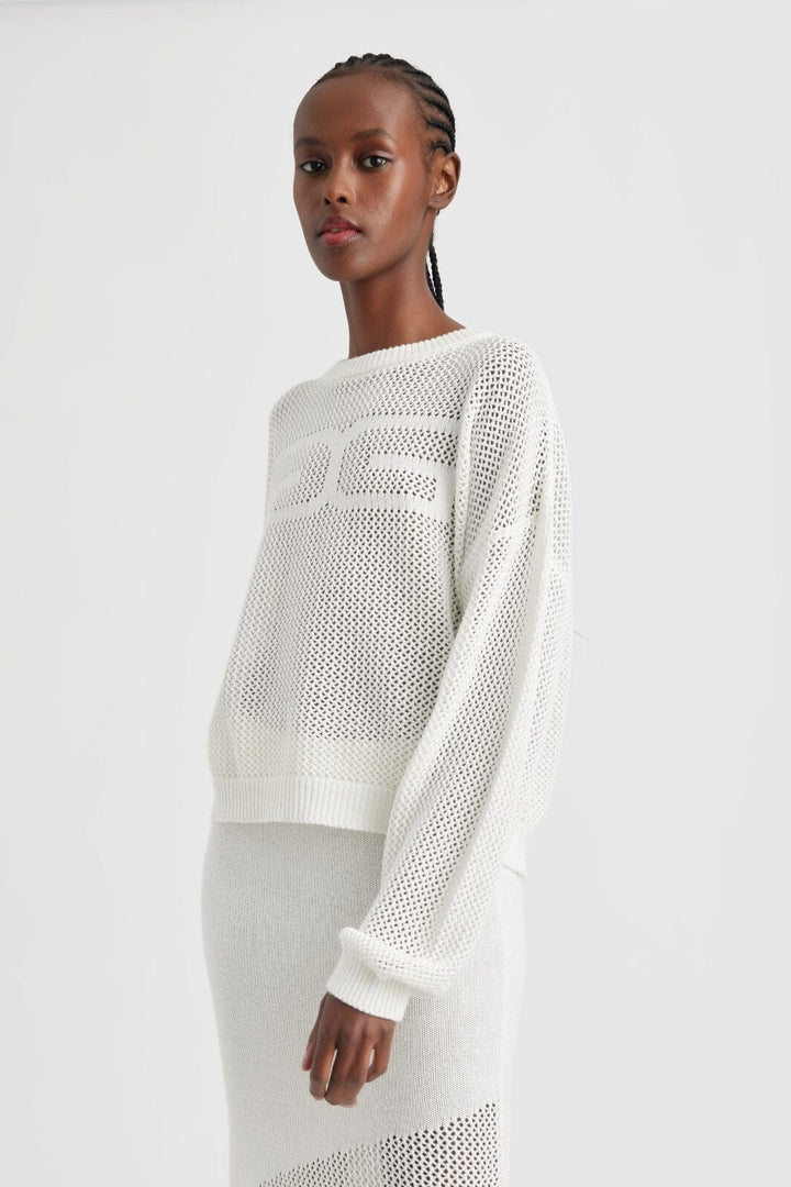 Forudbestilling - Gestuz - CarryGZ pullover - Egret Strikbluser 