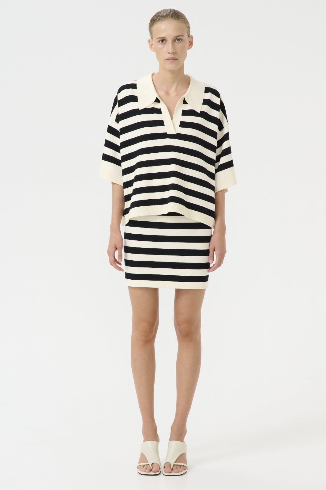 Gestuz - Gzalli Pullover 10910128 - 107569 - Black/Ivory Striped