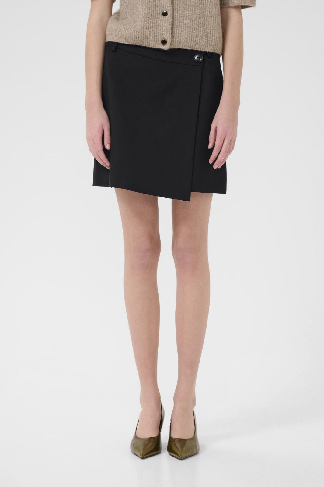 Gestuz - Gzpaula Melange Wrap Skirt 10910495 - 100017 - Black