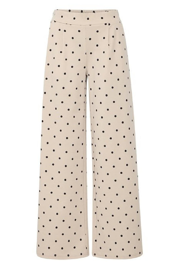 Forudbestilling - Ichi - Ixkate Dot Wide Long Pant - 205019 Kate Dot Print Bukser 