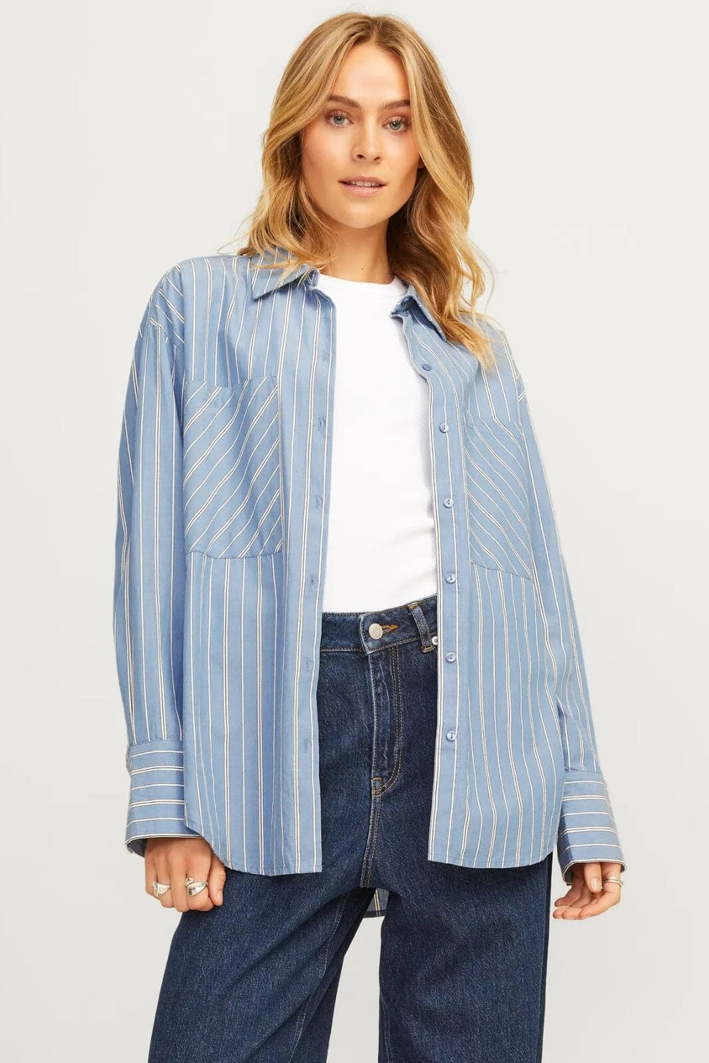 Jjxx - Jxtessa Ls Poplin Rlx Shirt Sn - 4548614 Coronet Blue Aop
