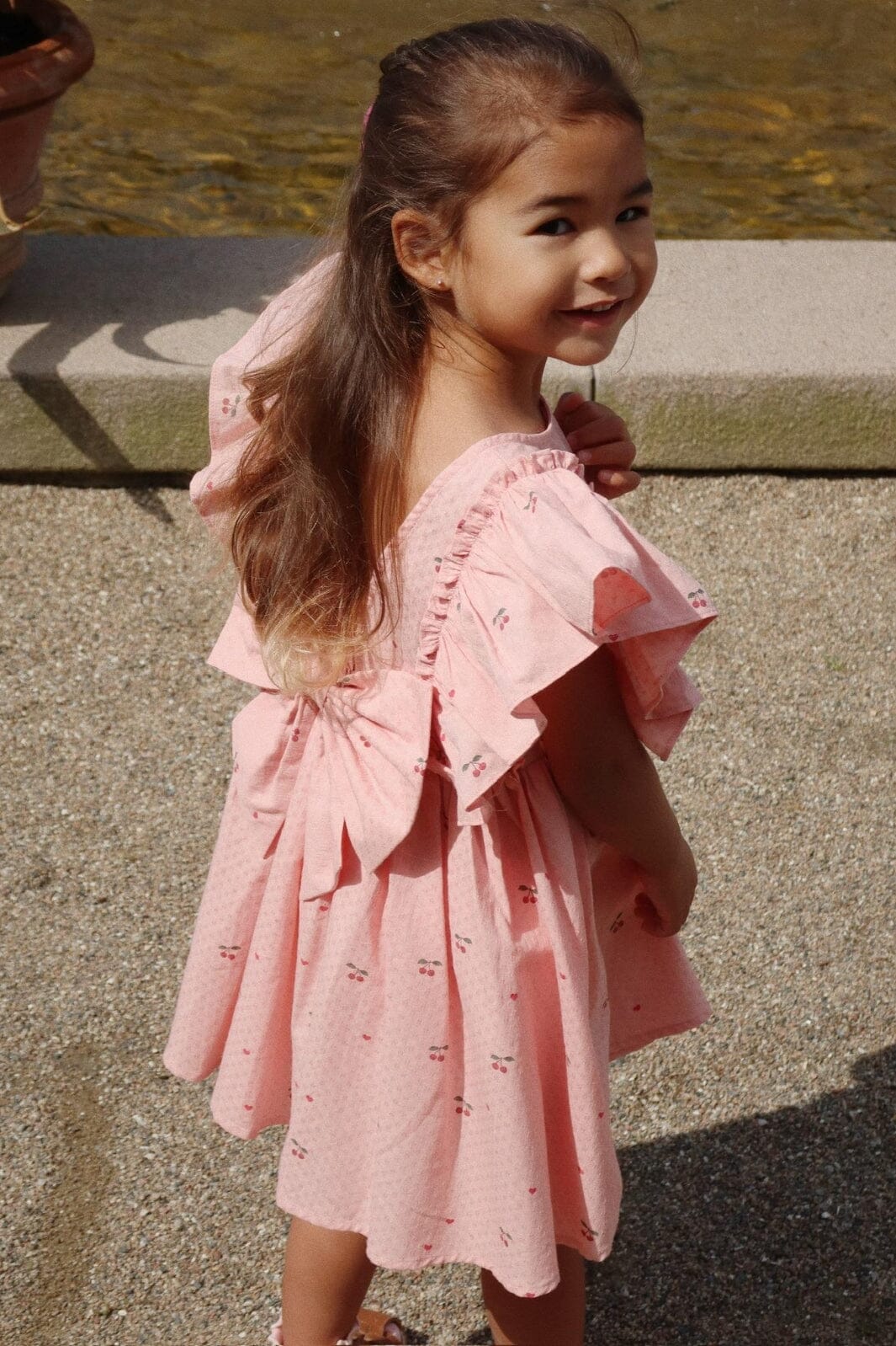 Konges Sløjd - Evia Bow Dress Gots Ks103055 - Cherry Coeur