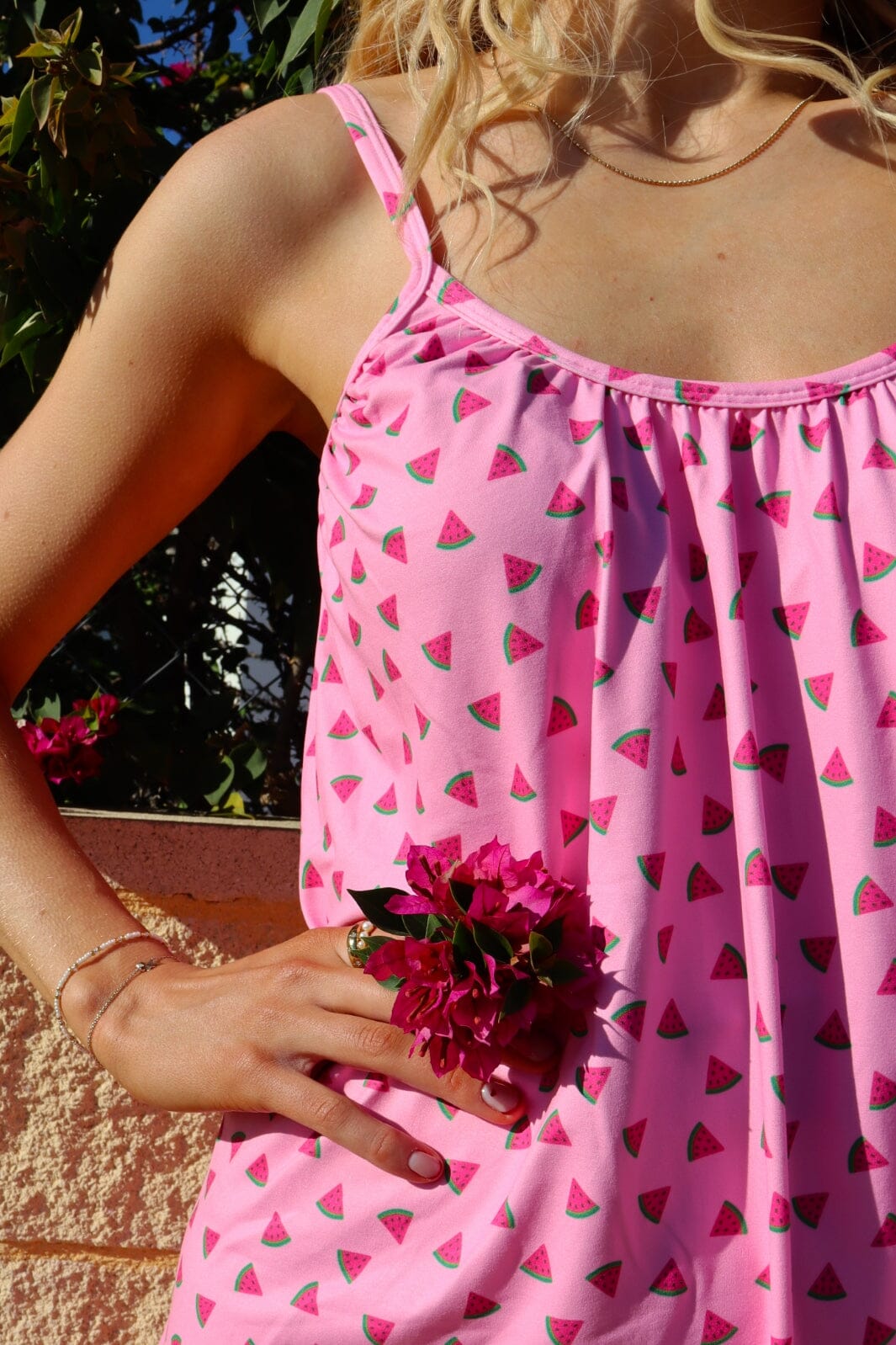 Liberte - Alma-Short-Strap-Dress 9588 - Pink Watermelon