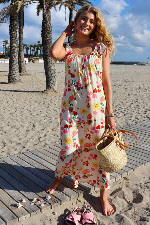 Liberte - Hilma-Frill-Strap-Dress 22227 - Ivory Summer