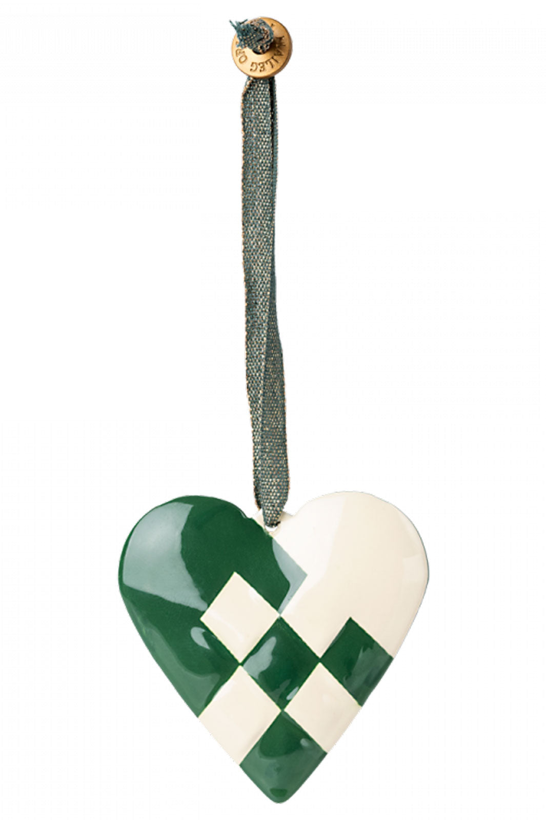 Forudbestilling - Maileg - Metal Ornament, Braided Heart - Dark Green (2022-20-10) Jul 
