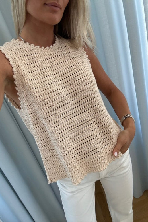 Forudbestilling - Modström - Miemd Top 58306 - 100 - Summer Sand Strikbluser 