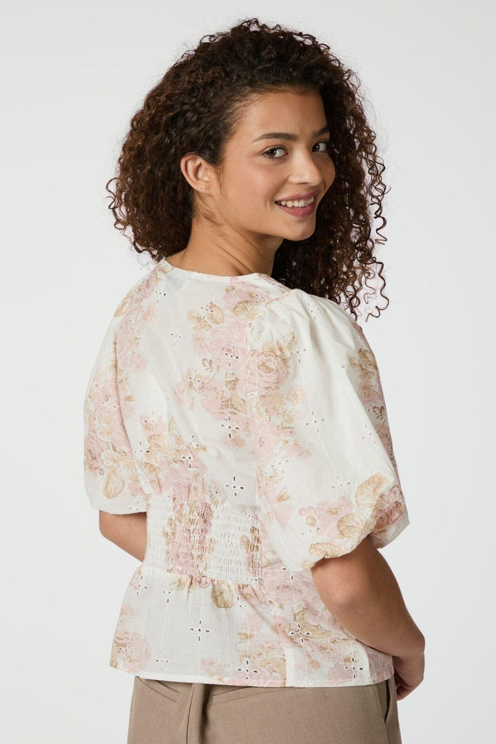 Neo Noir - Timra Emb Rose Blouse 165356 - 630 - Dusty Rose