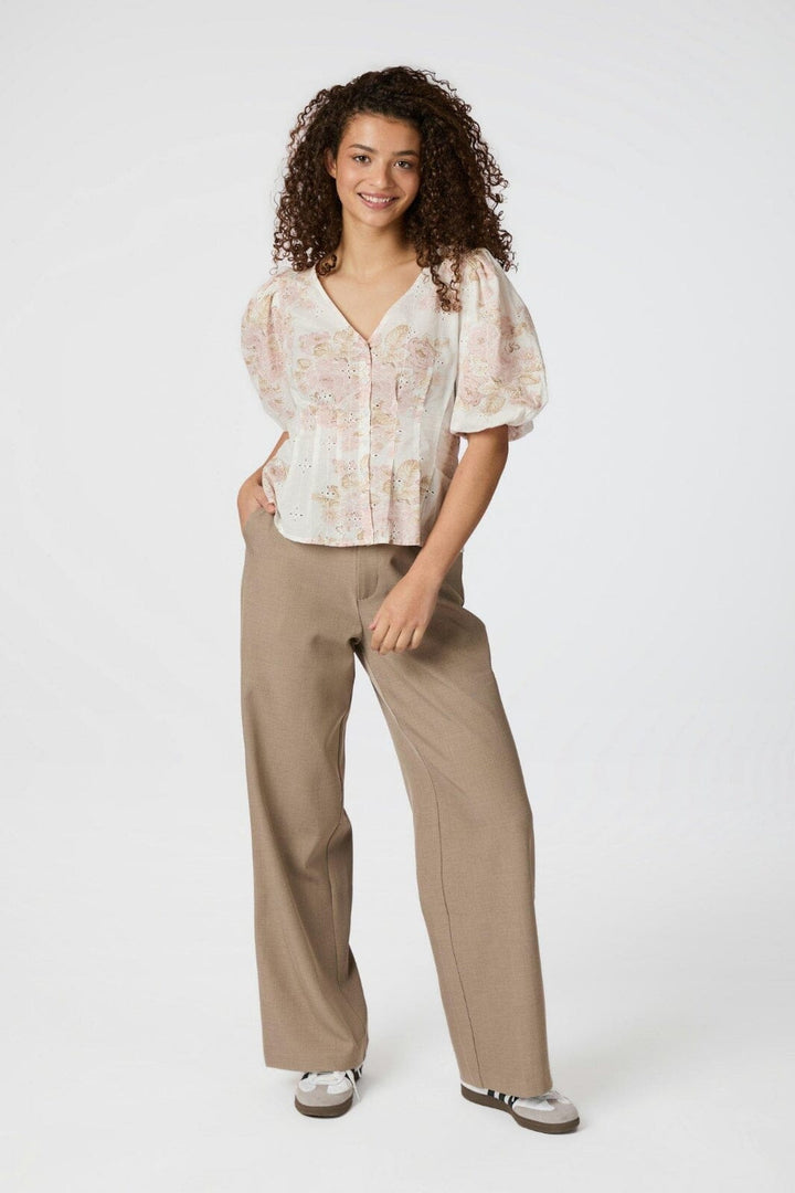Neo Noir - Timra Emb Rose Blouse 165356 - 630 - Dusty Rose