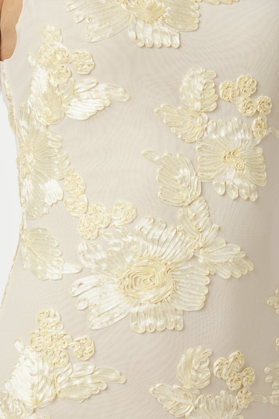 Forudbestilling - Neo Noir - Tiranna Big Flower Mesh Dress 166824 - 191 - Light Yellow