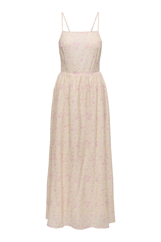 Only - Onleloise Maxi Strap Dress Ox - 4973306 Ecru Pale Pink Flowers