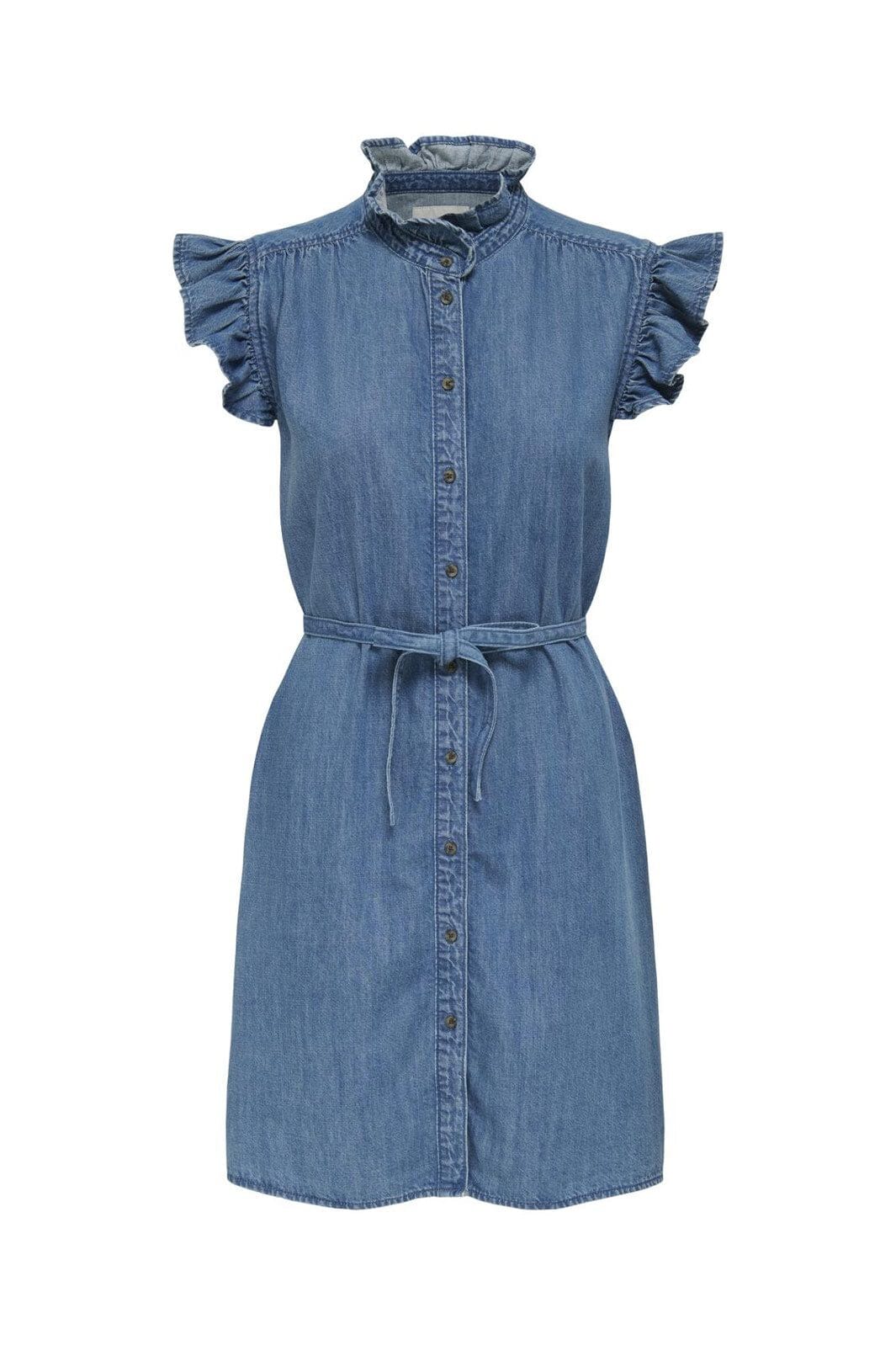 Only - Onlshania S/L Frill Dress Akm - 4863370 Medium Blue Denim