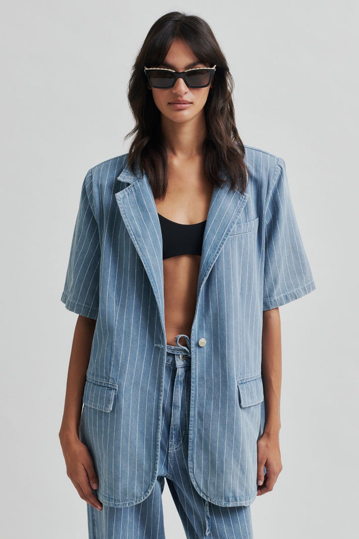 Forudbestilling - Second Female - Layne SS Blazer 59762 - Light blue denim Blazere 