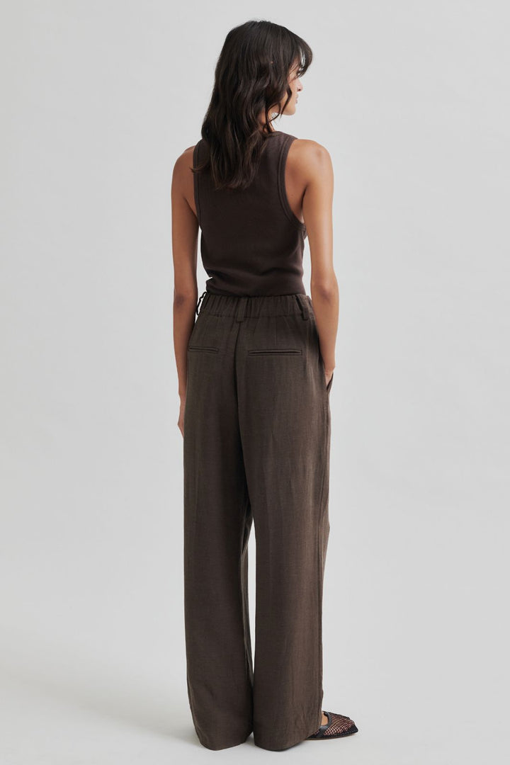 Forudbestilling - Second Female - Lino Trousers 57098 - Chocolate Brown Bukser 