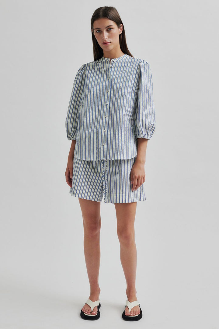Forudbestilling - Second Female - Serifa Shirt 59636 - Cornflower Blue Bluser 