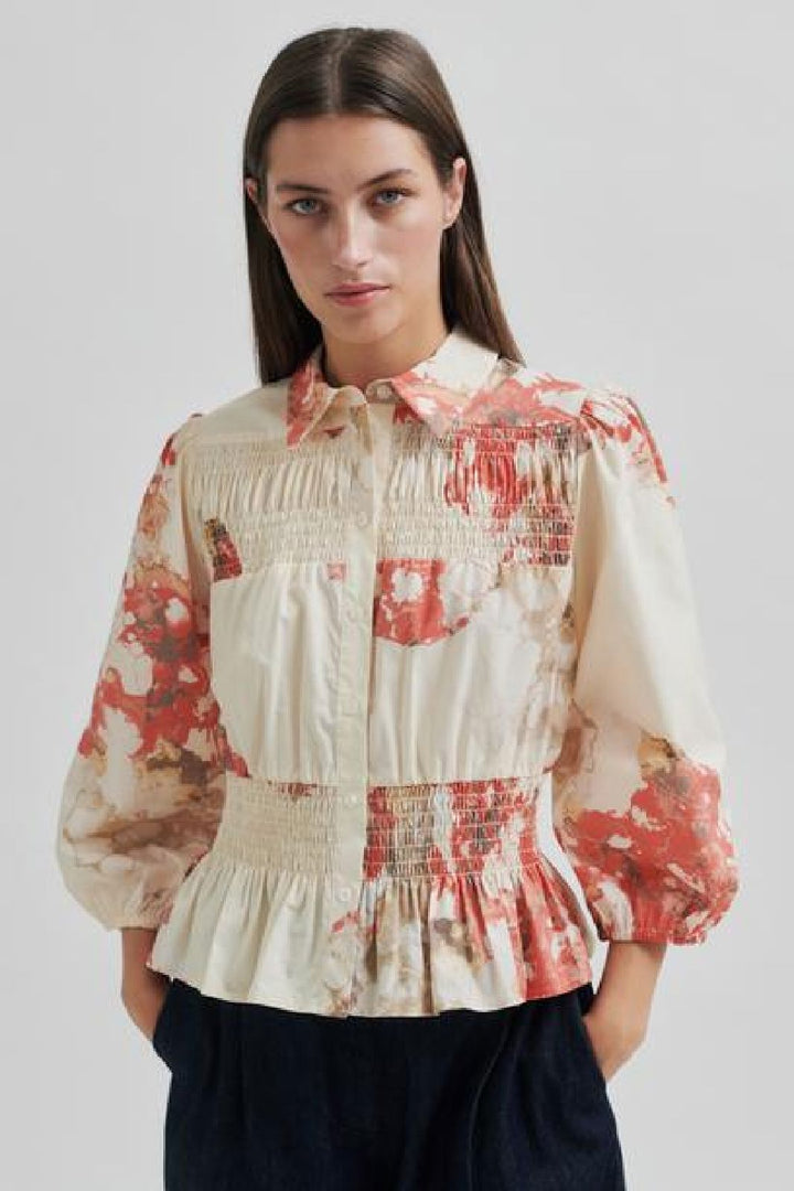 Forudbestilling - Second Female - Sirmione Shirt 59701 - Spiced Coral Bluser 