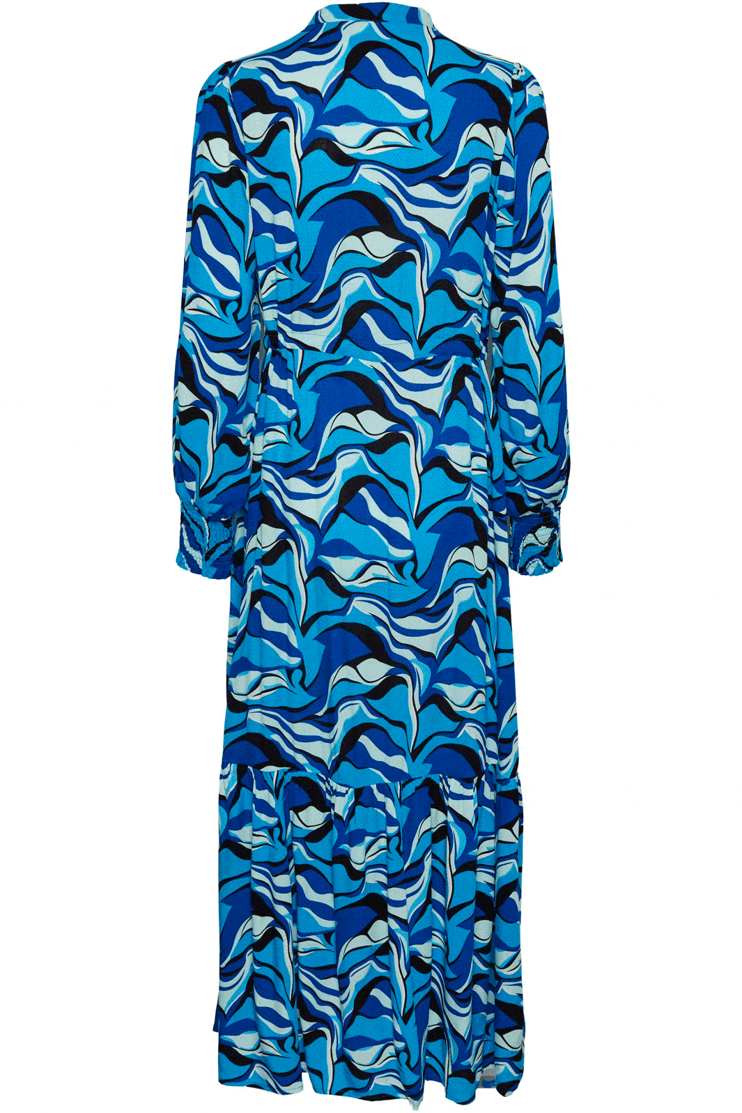 Forudbestilling - Y.A.S - Yasmotoro Ls Long Shirt Dress S. - Cashmere Blue WAVY PRINT (November) Kjoler 
