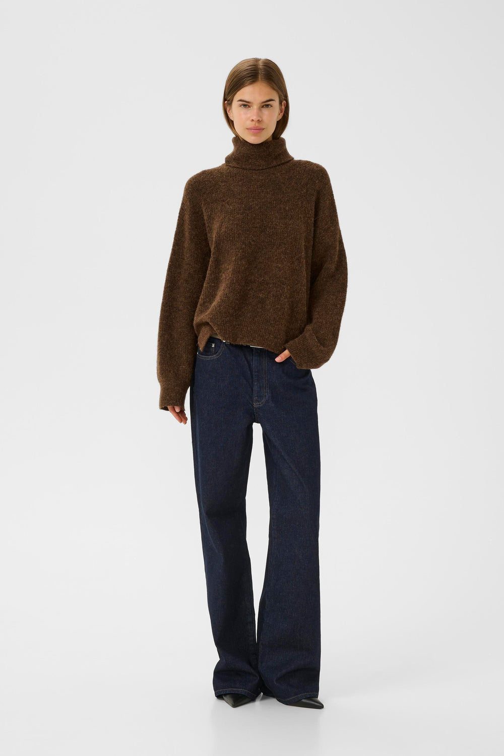 Gestuz - Alphagz Rollneck 10909446 - 108310 - Buff Mélange Strikbluser 