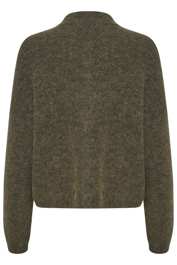 Gestuz - AlphaGZ Short Cardigan NOOS - Dark Olive Melange Cardigans 