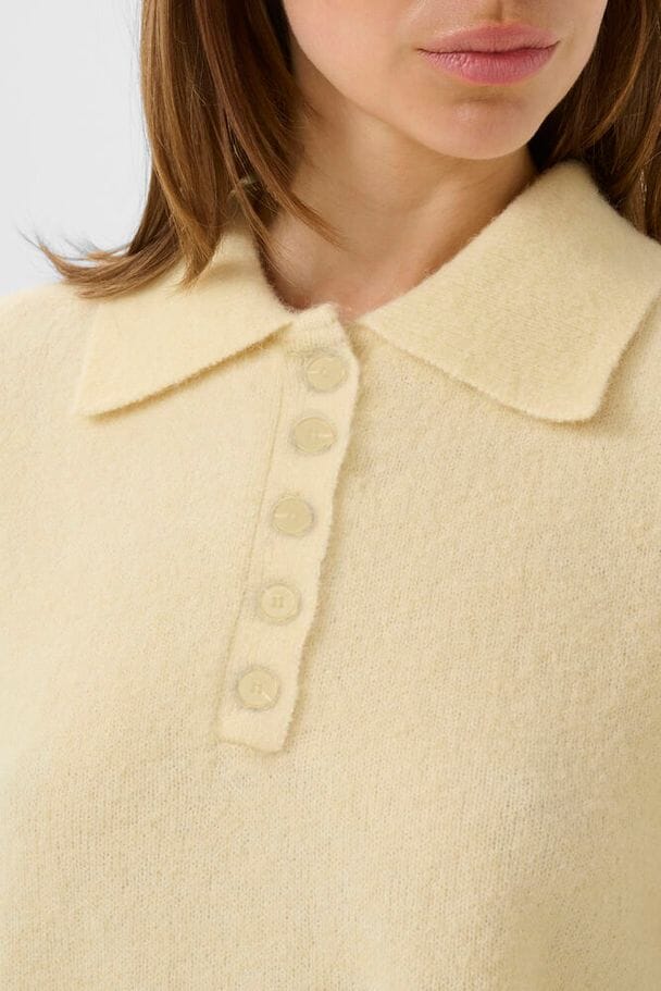 Gestuz - Gzalpha Ss Polo Pullover 10910852 - 109240 - Frozen Dew Mélange Strikbluser 