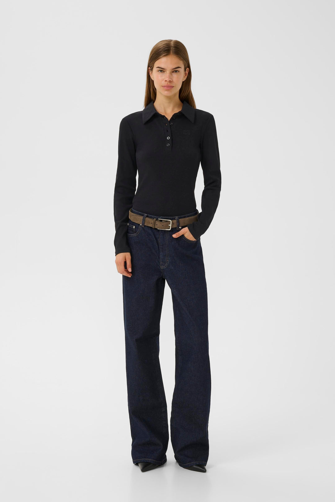 Gestuz - Gzdrew Ls Polo Top 10910690 - 100017 - Black Bluser 