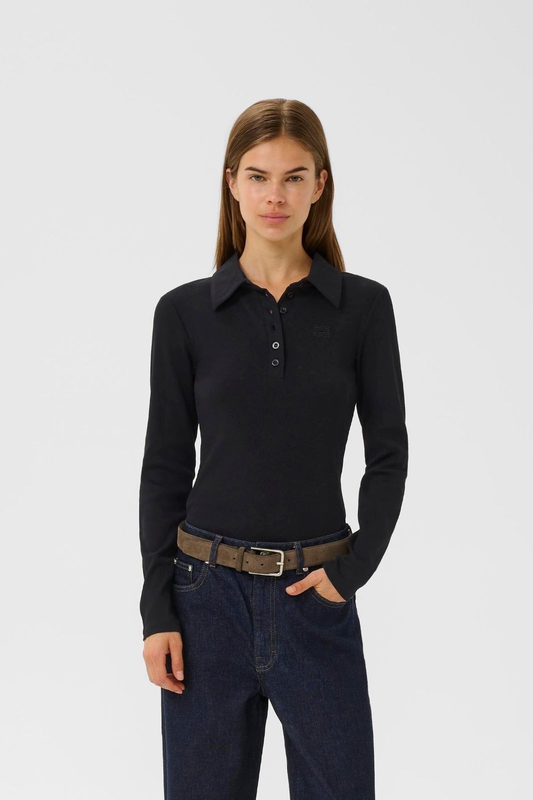 Gestuz - Gzdrew Ls Polo Top 10910690 - 100017 - Black Bluser 