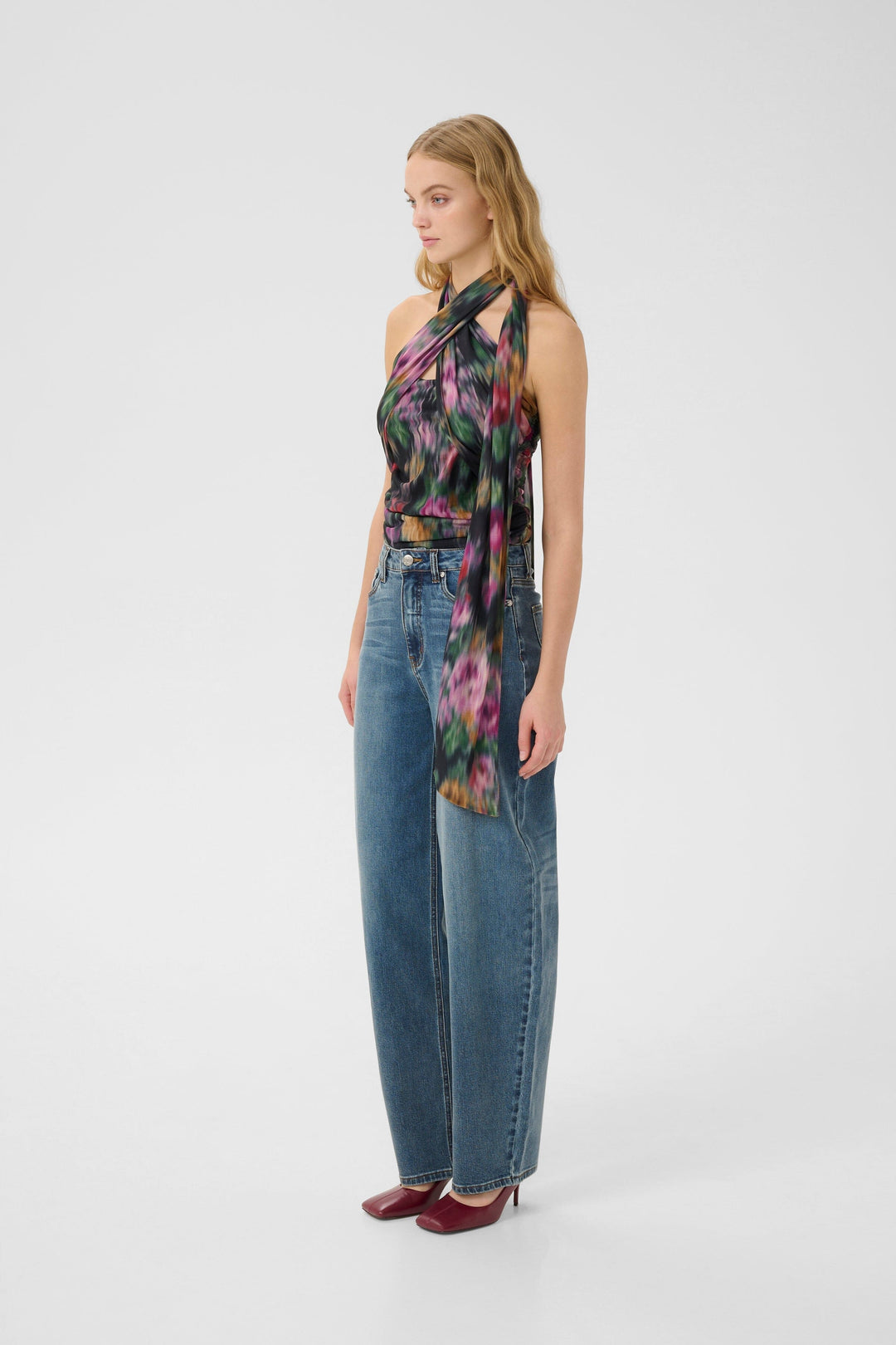 Gestuz - Gzfadia P Top 10910541 - 108294 - Red Faded Flower Toppe 