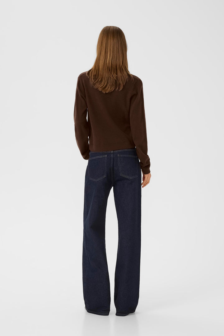 Gestuz - Gzmanzi Polo Pullover 10910534 - 108275 - Deep Burnt Brown Strikbluser 