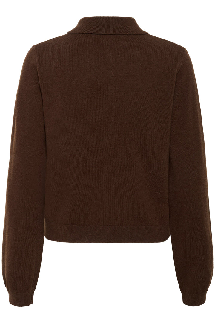Gestuz - Gzmanzi Polo Pullover 10910534 - 108275 - Deep Burnt Brown Strikbluser 