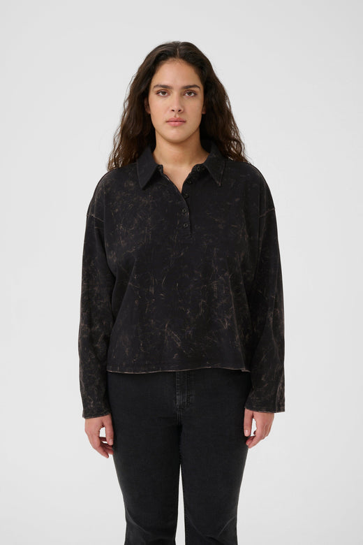 Gestuz - Gzneia Polo 10910662 - 108377 - Black Brown Washed Skjorter 