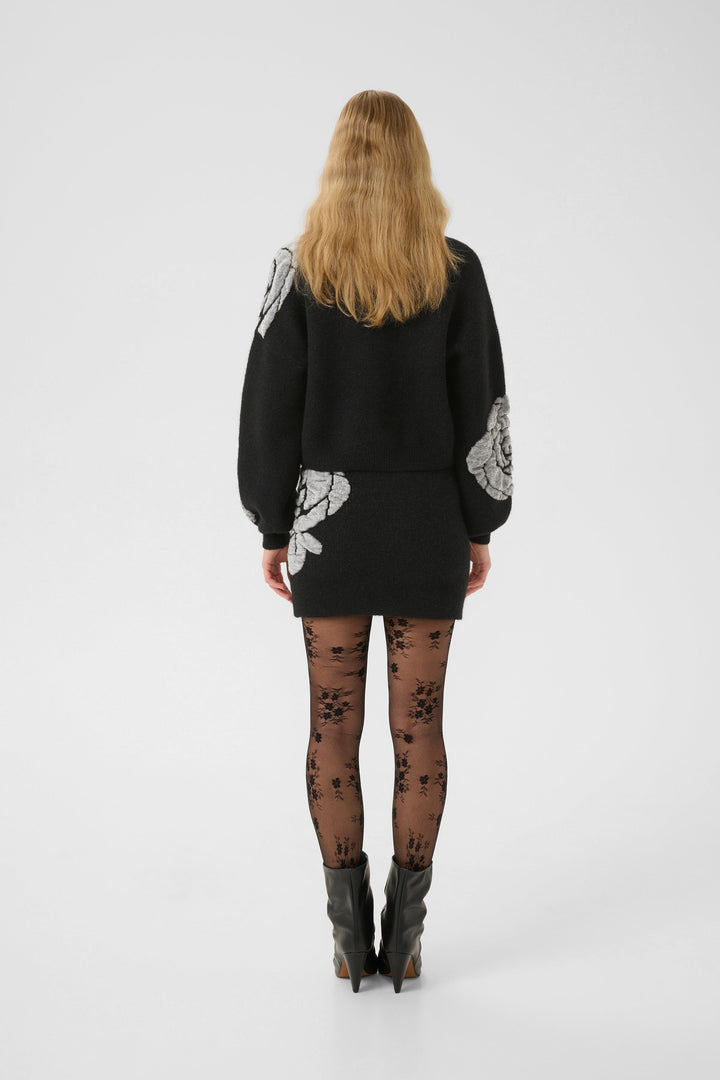 Gestuz - Gzrosaly Pullover 10910594 - 100017 - Black Strikbluser 