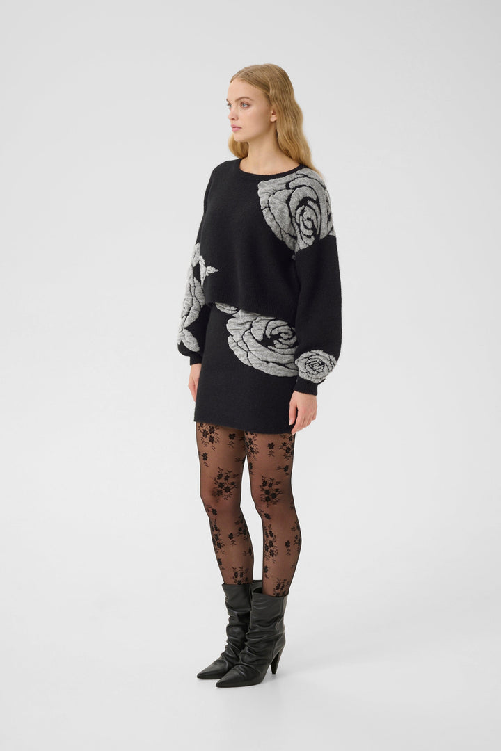 Gestuz - Gzrosaly Pullover 10910594 - 100017 - Black Strikbluser 