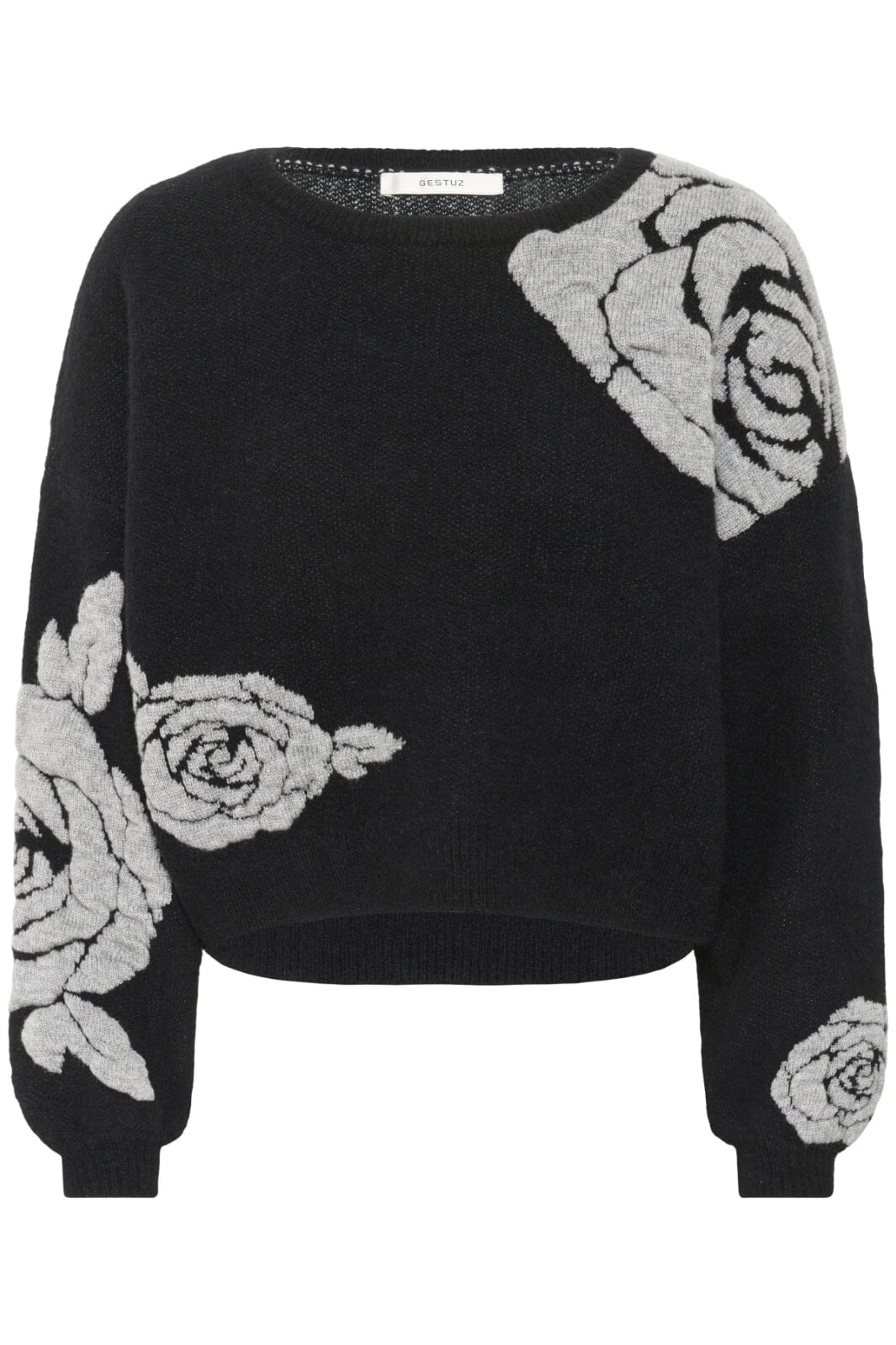 Gestuz - Gzrosaly Pullover 10910594 - 100017 - Black Strikbluser 