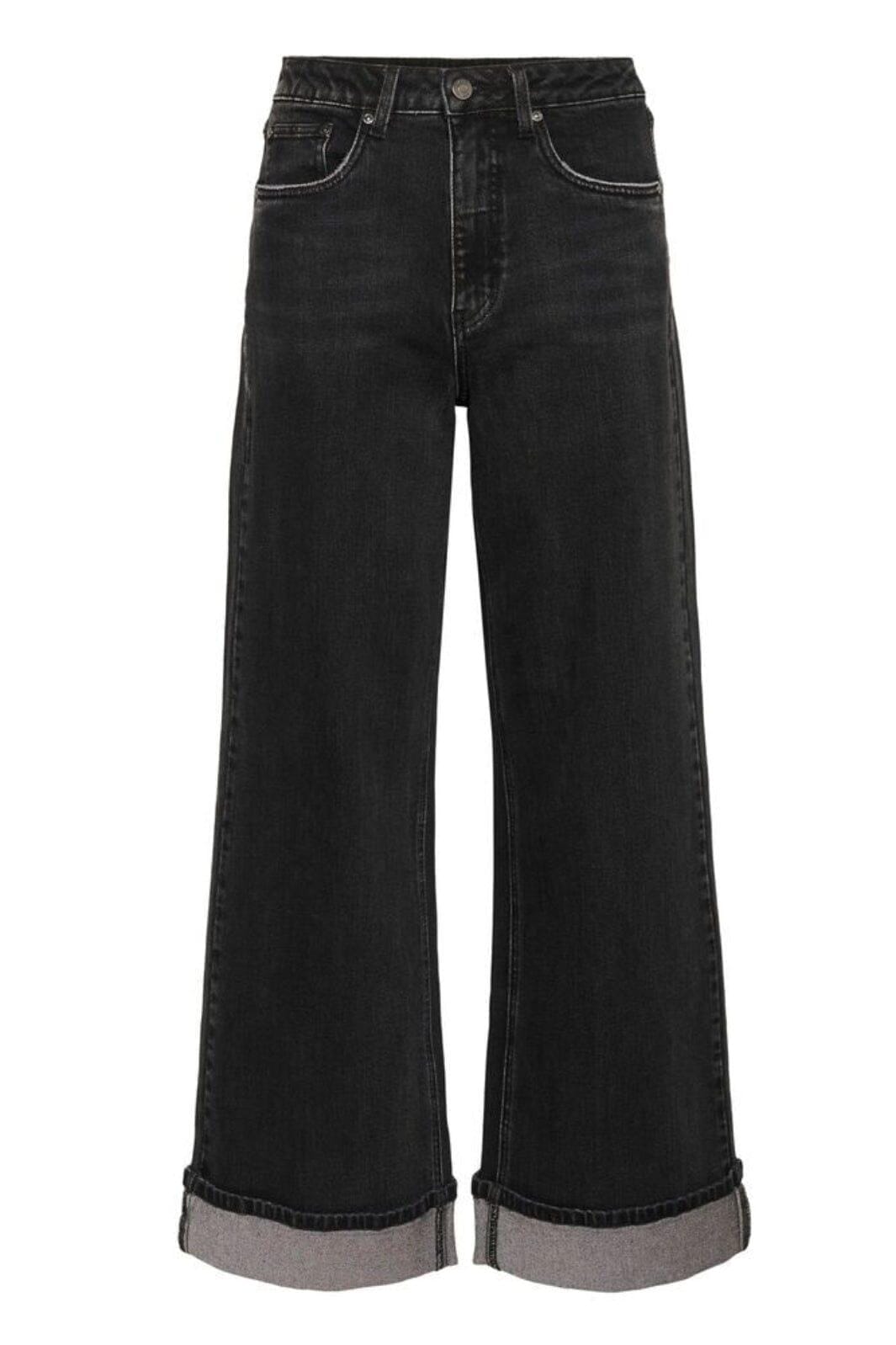 Gestuz - Gzsara Wide Jeans 10910809 - 100617 - Washed Dark Black Jeans 