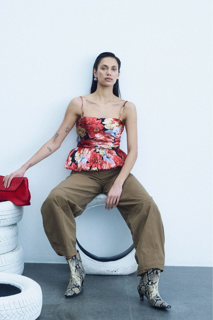 Gestuz - Gzsigrida P Silk Top 10911035 - 109158 - Dessert Flower Multi Toppe 