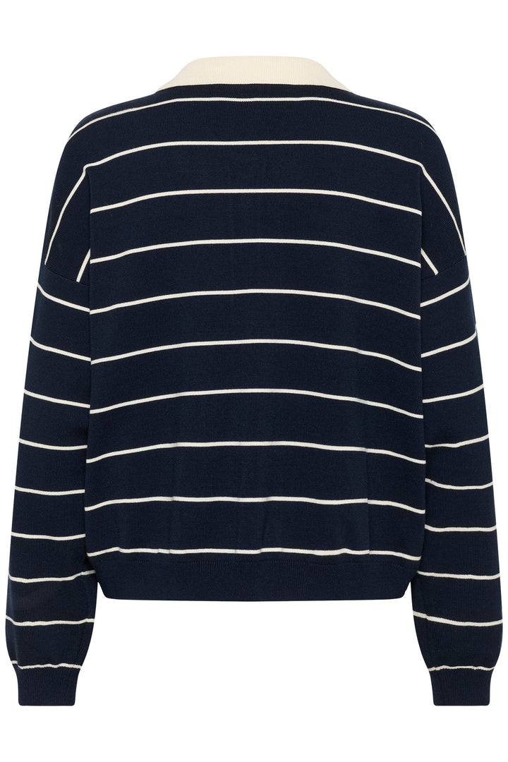 Gestuz - Gztaige Polo Pullover 10910829 - 109335 - Skycaptain Striped Strikbluser 